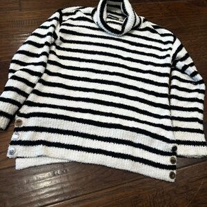 Karl Lagerfeld Monochrome Striped Turtleneck
